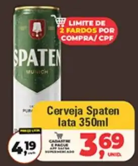 Safra Supermercados Cerveja Spaten lata oferta