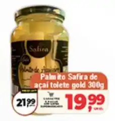 Safra Supermercados Palmito Safira de açai tolete gold oferta