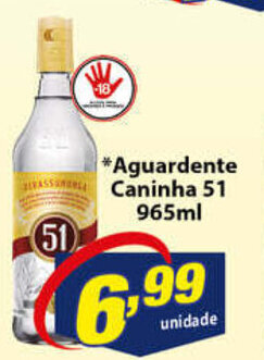 Vencedor Atacadista Aguardente Caninha 51 965ml oferta