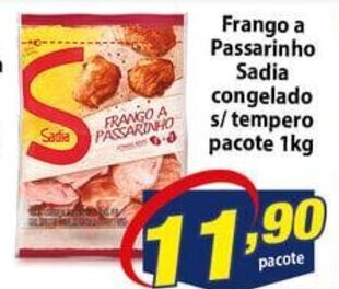 Vencedor Atacadista Frango a Passarinho Sadia congelado s/ tempero pacote 1kg oferta
