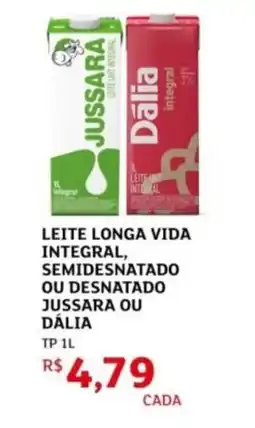 Assaí Atacadista Leite longa vida integral, semidesnatado ou desnatado jussara ou dália oferta