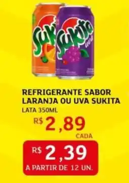 Assaí Atacadista Refrigerante sabor laranja ou uva sukita lata oferta