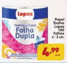 Lopes Supermercados Papel Toalha Lopes 100 Folhas c/ 2 un. oferta