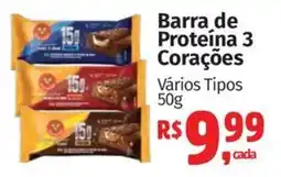 Supermercados Mateus Barra de Proteína 3 Corações oferta