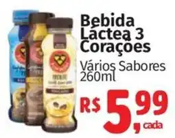 Supermercados Mateus Bebida Láctea 3 Corações Vários Sabores oferta