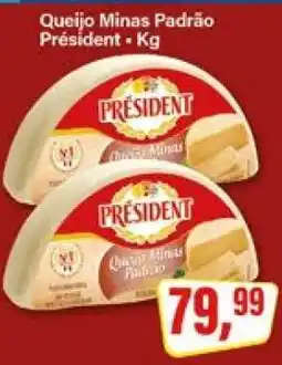 Rede Supermarket Queijo Minas Padrão Président oferta