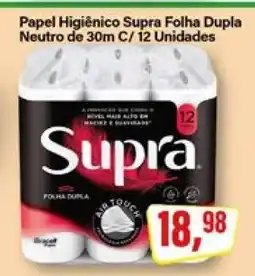Rede Supermarket Papel Higiênico Supra Folha Dupla Neutro de 30m C/ 12 Unidades oferta
