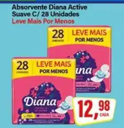 Rede Supermarket Absorvente Diana Active Suave C/ 28 Unidades oferta