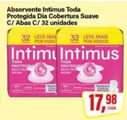 Rede Supermarket Absorvente Intimus Toda Protegida Dia Cobertura Suave C/ Abas C/ 32 unidades oferta