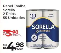 Super Luna Papel Toalha Sorella 2 Rolos 55 Unidades oferta