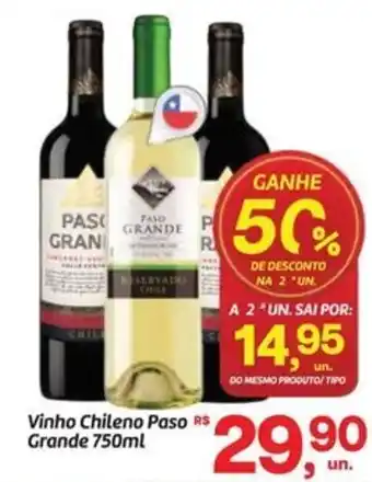 Fort Atacadista Vinho Chileno Paso Grande oferta