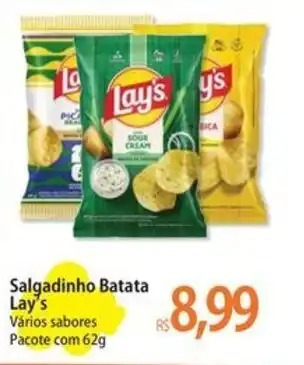Salgadinho Batata Lay's Vários sabores Pacote