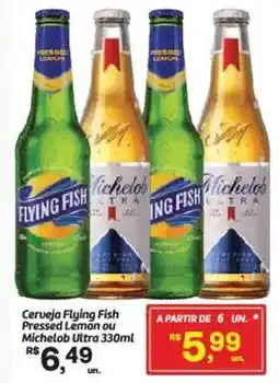 Fort Atacadista Cerveja Flying Fish Pressed Lemon ou Michelob Ultra oferta
