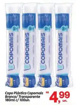 Fort Atacadista Copo Plástico Copomais Branco/Transparente oferta