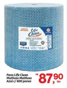 Fort Atacadista Pano Life Clean Multiuso Multiuso Azul c/ 600 panos oferta