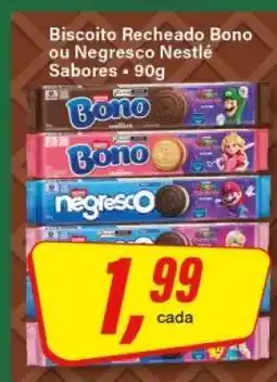 Rede Supermarket Biscoito Recheado Bono ou Negresco Nestlé Sabores oferta