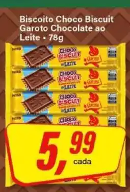 Rede Supermarket Biscoito Choco Biscuit Garoto Chocolate ao Leite oferta