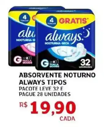 Assaí Atacadista Absorvente noturno always tipos oferta