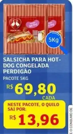 Assaí Atacadista Salsicha para hot- dog congelada perdigao oferta