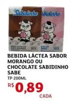 Assaí Atacadista Bebida láctea sabor morango ou chocolate sabidinho sabe oferta