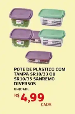 Assaí Atacadista Pote de plástico com tampa sr10/33 ou sr10/35 sanremo diversos oferta