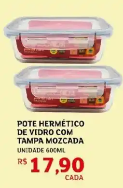 Assaí Atacadista Pote hermético de vidro com tampa mozcada unidade oferta
