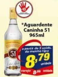 Vencedor Atacadista Aguardente Caninha 51 965ml oferta