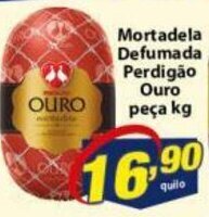 Vencedor Atacadista Mortadela Defumada Perdigao Ouro peca 1kg oferta