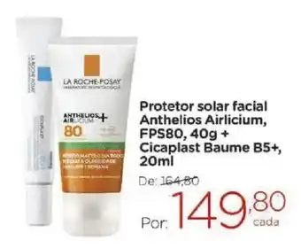 Protetor solar facial Anthelios Airlicium, FPS80, + Cicaplast Baume B5+