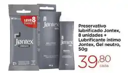 Carrefour Preservativo lubrificado Jontex, 8 unidades + Lubrificante íntimo Jontex, Gel neutro, oferta