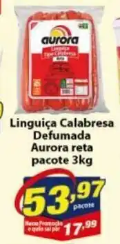 Vencedor Atacadista Linguica Calabresa Defumada Aurora pacote 3kg oferta