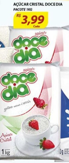 Assaí Atacadista Acucar Cristal Doce Dia pacote 1kg oferta