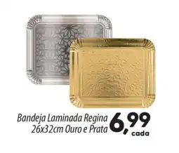 Asun Bandeja Laminada Regina 26x32cm Ouro e Prata oferta