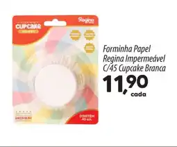 Asun Forminha Papel Regina Impermeável C/45 Cupcake Branca oferta