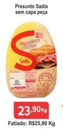 Calvo Atacadista Presunto Sadia sem capa peca 1kg oferta