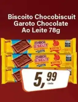 Rede Supermarket Biscoito Chocobiscuit Garoto Chocolate Ao Leite 78g oferta