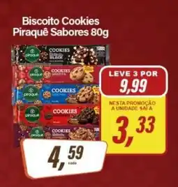 Rede Supermarket Biscoito Cookies Piraquê Sabores 80g oferta