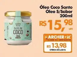 Supermercados Archer Óleo Coco Santo Óleo S/Sabor oferta