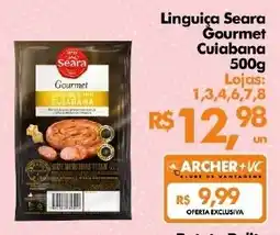 Supermercados Archer Linguiça Seara Gourmet Cuiabana oferta