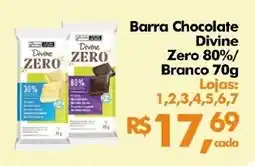 Supermercados Archer Barra Chocolate Divine Zero 80%/ Branco oferta