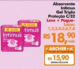 Supermercados Archer Absorvente Intimus Gel Tripla Proteção C/32 oferta