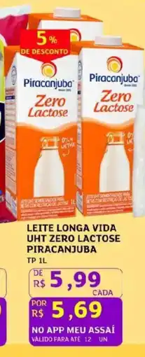 Assaí Atacadista Leite longa vida uht zero lactose piracanjuba oferta