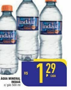 Mercantil Rodrigues Água mineral indaiá c/gas 500ml oferta