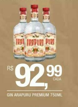 DB Supermercados Gin arapuru premium 750ml oferta