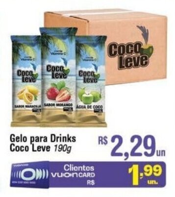 Gelo Morango Coco Leve 190g