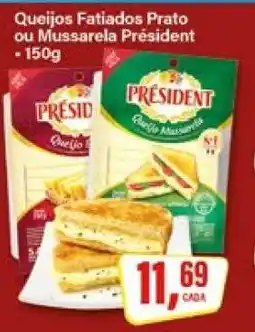 Rede Supermarket Queijos Fatiados Prato ou Mussarela Président oferta