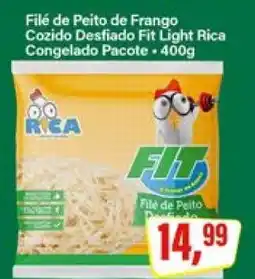 Rede Supermarket Filé de Peito de Frango Cozido Desfiado Fit Light Rica Congelado Pacote oferta