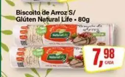 Rede Supermarket Biscoito de Arroz s/ Glúten Natural Life 80g oferta