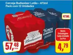 Rede Supermarket Cerveja Budweiser Latão 473ml oferta