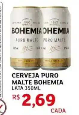 Cerveja puro malte bohemia lata